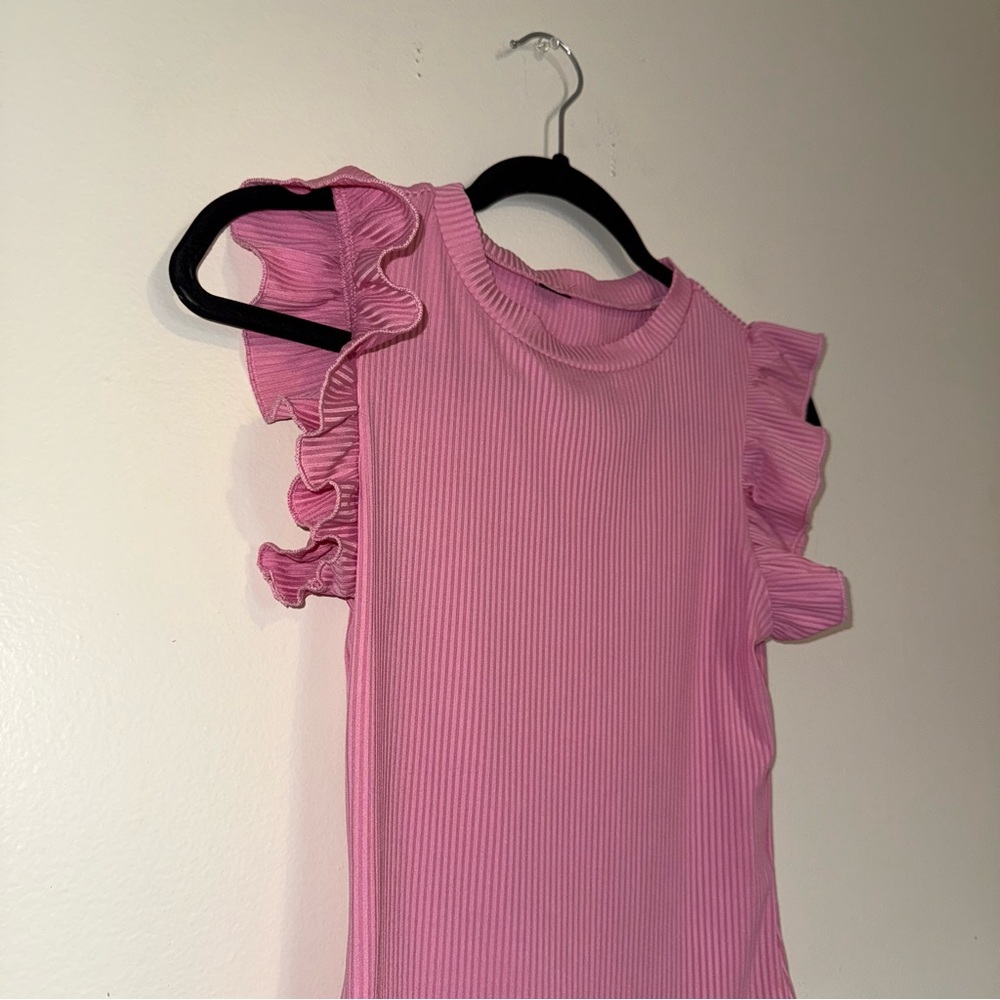 White Ruffled Bodysuit Top - Picture 10 of 12